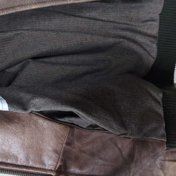 Compagnia Brown Flight pilot Leather Jacket Shearling fighter Bomber Italy 50 L - Picture 13 of 16